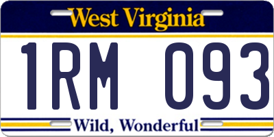 WV license plate 1RM093