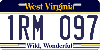 WV license plate 1RM097