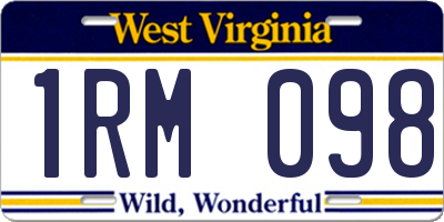WV license plate 1RM098