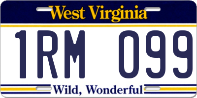 WV license plate 1RM099