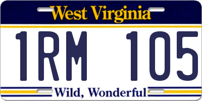 WV license plate 1RM105