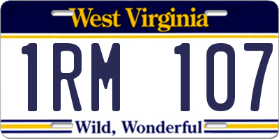 WV license plate 1RM107