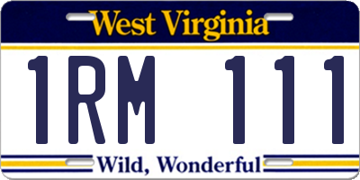 WV license plate 1RM111