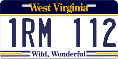 WV license plate 1RM112