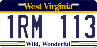 WV license plate 1RM113