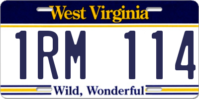 WV license plate 1RM114