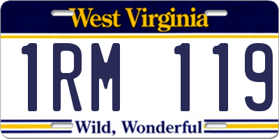 WV license plate 1RM119