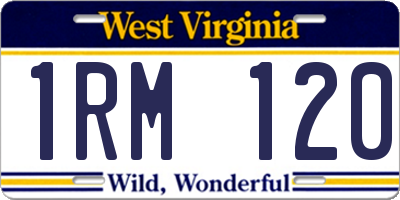 WV license plate 1RM120