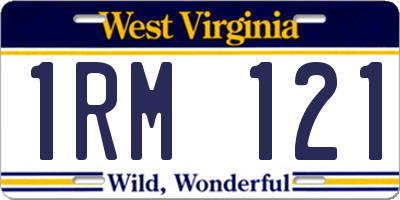 WV license plate 1RM121