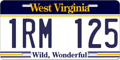 WV license plate 1RM125