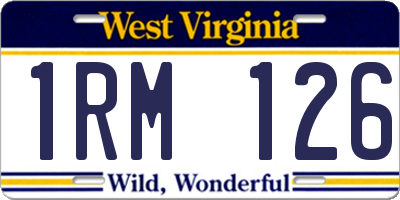 WV license plate 1RM126