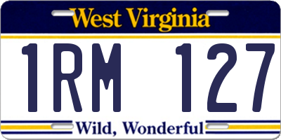 WV license plate 1RM127