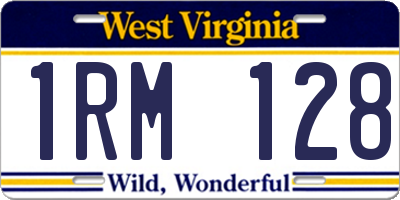 WV license plate 1RM128