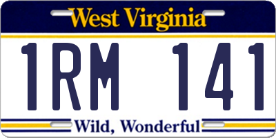 WV license plate 1RM141