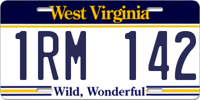 WV license plate 1RM142