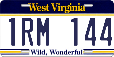 WV license plate 1RM144