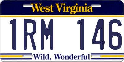 WV license plate 1RM146