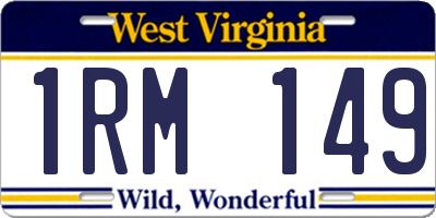 WV license plate 1RM149