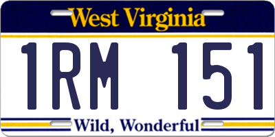 WV license plate 1RM151