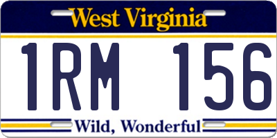 WV license plate 1RM156