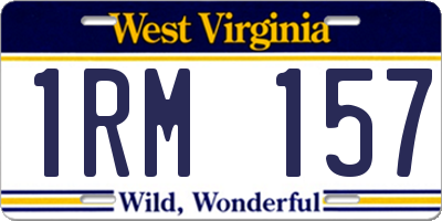 WV license plate 1RM157