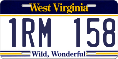 WV license plate 1RM158