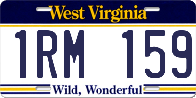 WV license plate 1RM159