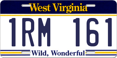 WV license plate 1RM161
