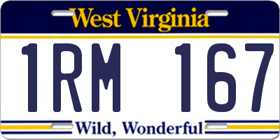 WV license plate 1RM167