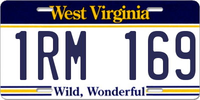 WV license plate 1RM169
