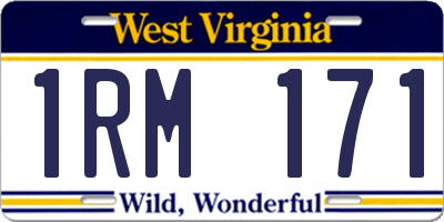 WV license plate 1RM171