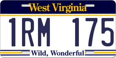 WV license plate 1RM175