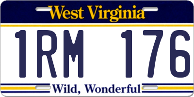 WV license plate 1RM176