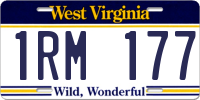 WV license plate 1RM177