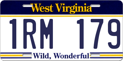 WV license plate 1RM179