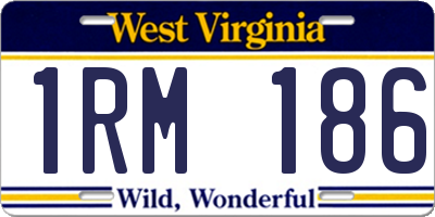 WV license plate 1RM186