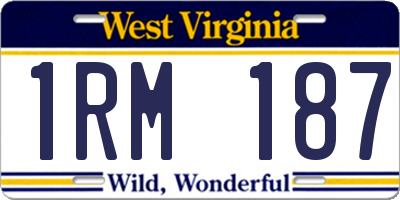 WV license plate 1RM187