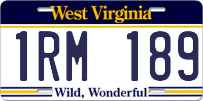 WV license plate 1RM189