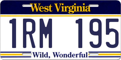 WV license plate 1RM195