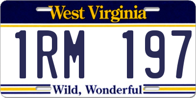 WV license plate 1RM197