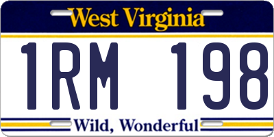 WV license plate 1RM198