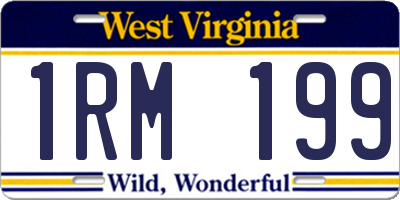 WV license plate 1RM199