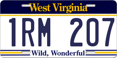WV license plate 1RM207