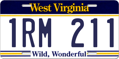 WV license plate 1RM211