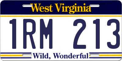WV license plate 1RM213