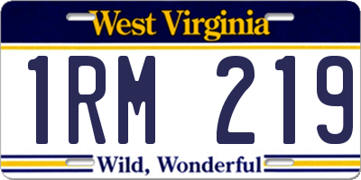 WV license plate 1RM219