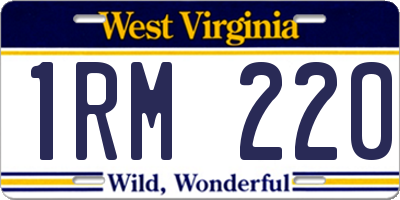 WV license plate 1RM220
