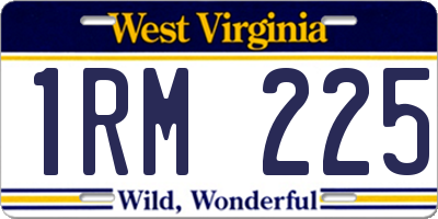WV license plate 1RM225