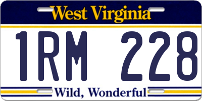 WV license plate 1RM228