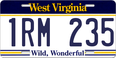WV license plate 1RM235